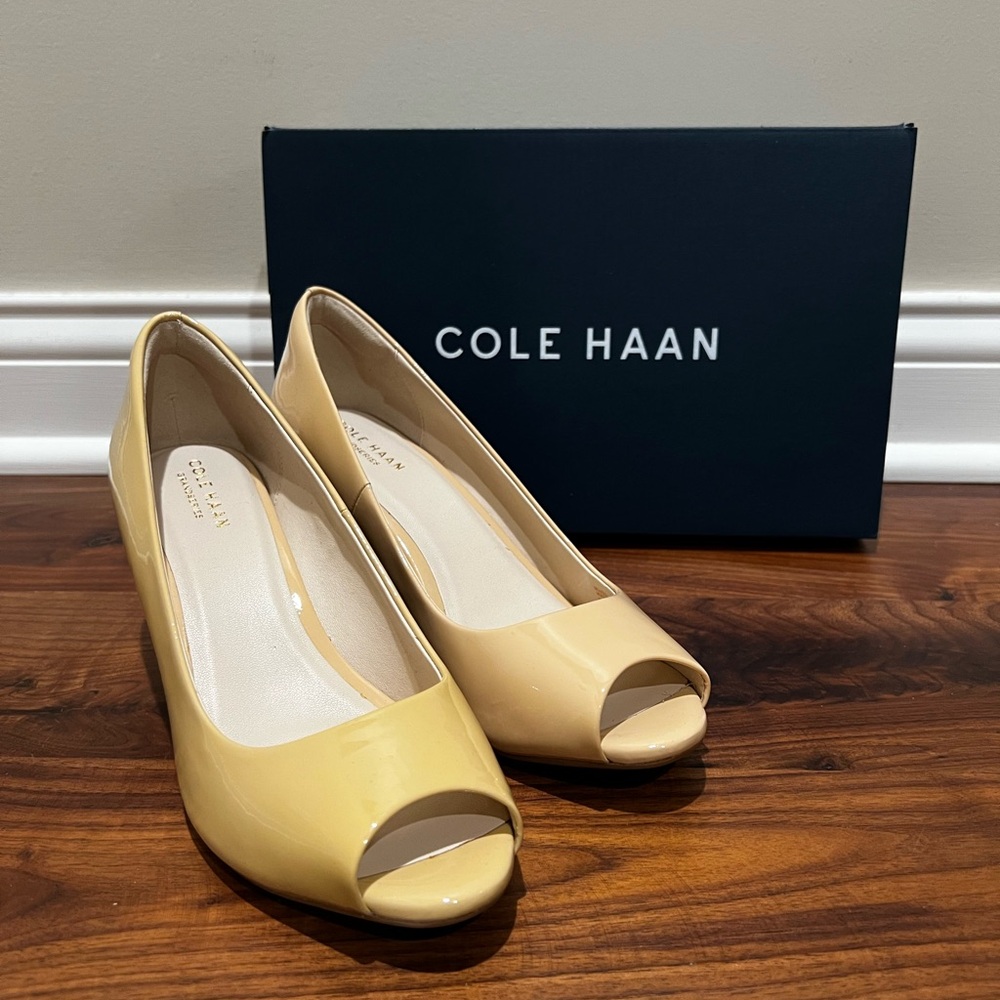 Cole Haan Size 9 Sadie Open Toe Wedge 2.5” NEW